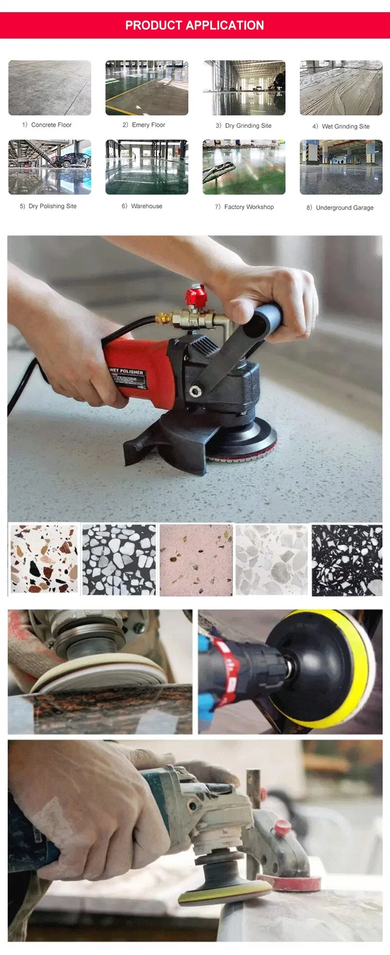 Granite Marble Polishing Tools 3 Step Dry Diamond Polishing Pad