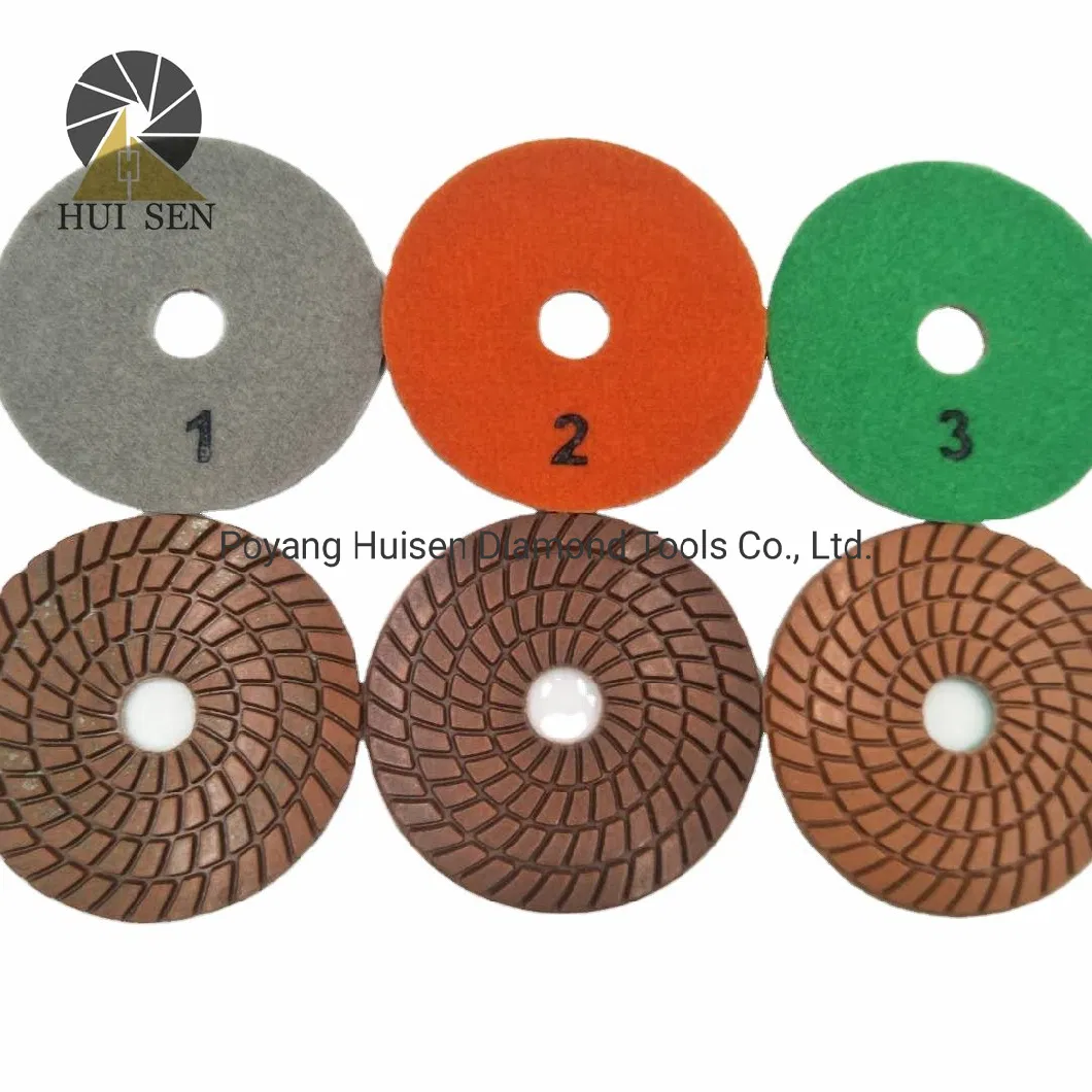 4 Inch Dry Diamond Polishing Pads for Millstone Emery Super Floor Grinder Machine Epoxy Concrete