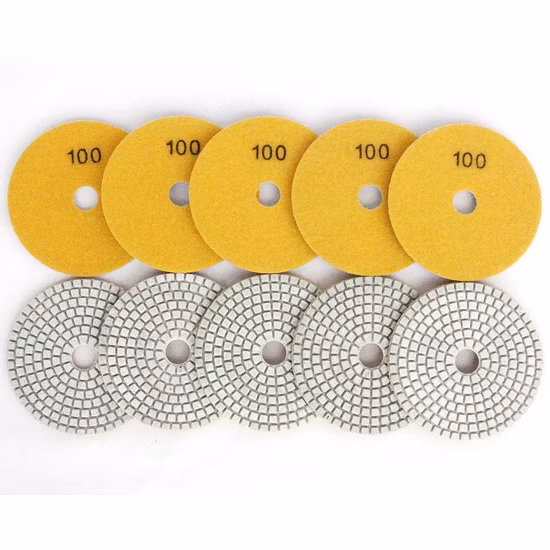 대리석 화강암용 4인치 다이아몬드 유연한 건식 연마 패드